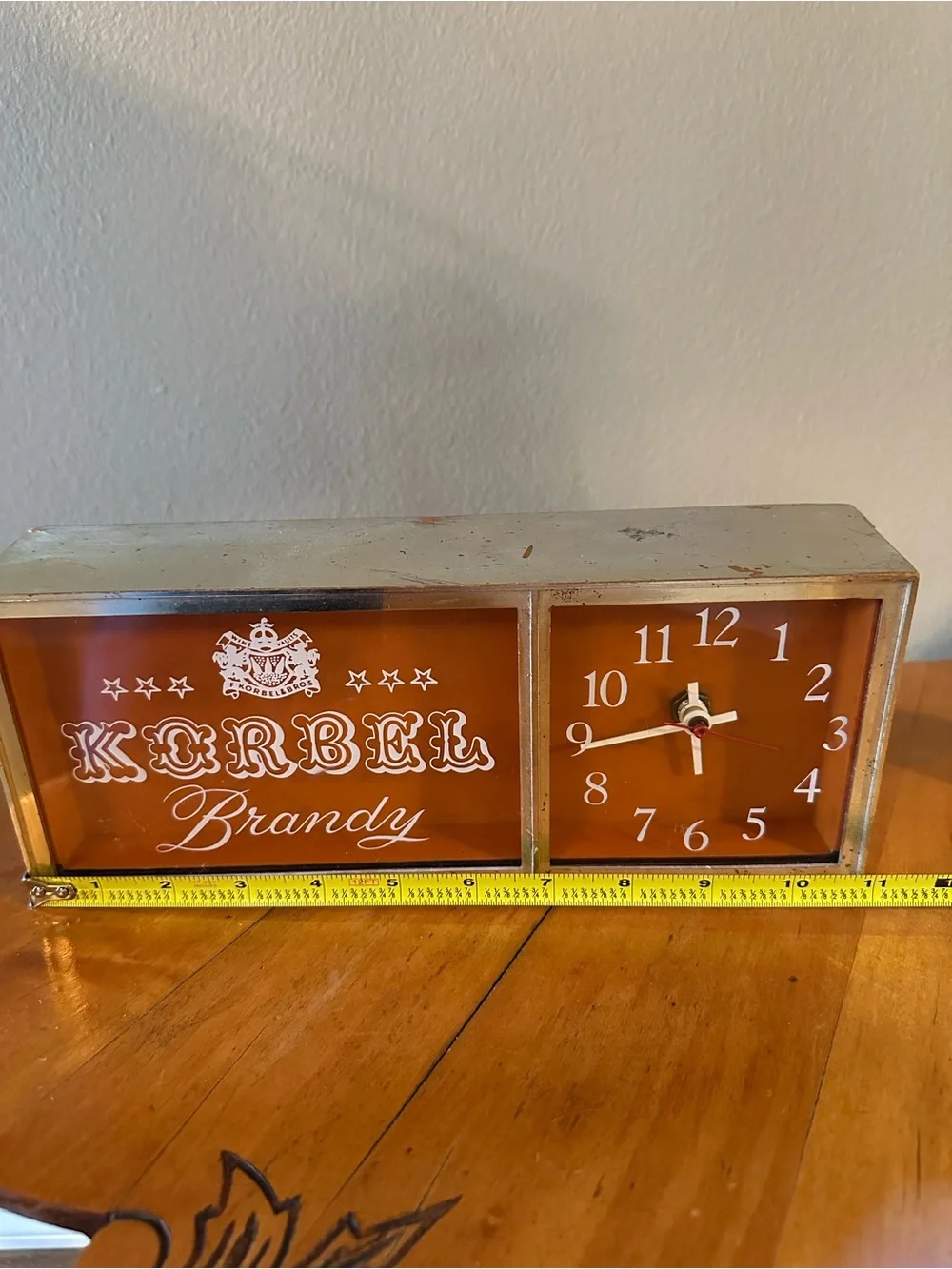 Vintage Korbel Brandy Advertising Clock Liquor Sign Collectible Works Man Cave
